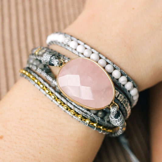 Glow Getter: Rose Quartz Wrap Bracelet