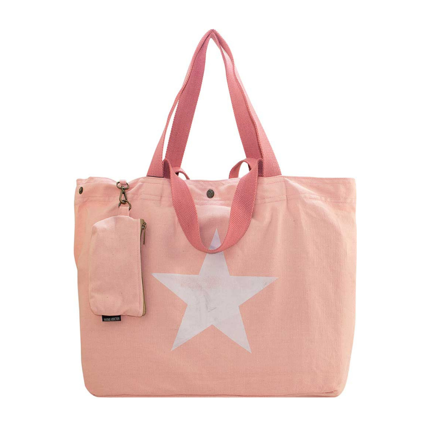 Starlight Canvas Beach Bag – Pale Pink