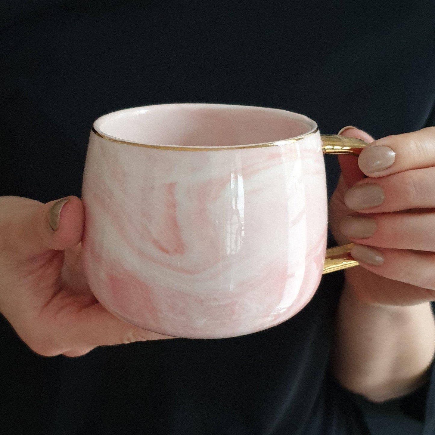 Blush & Gold Ceramic Cup