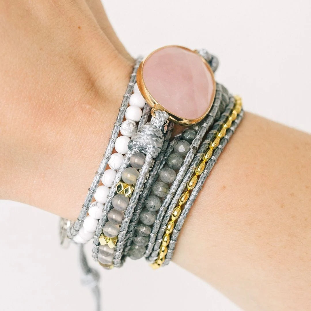 Glow Getter: Rose Quartz Wrap Bracelet