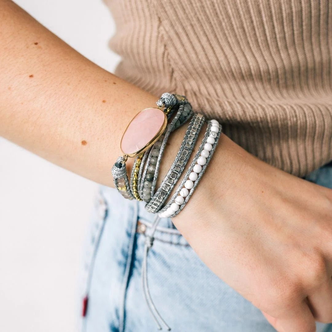 Glow Getter: Rose Quartz Wrap Bracelet