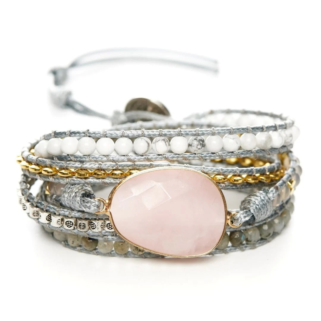 Glow Getter: Rose Quartz Wrap Bracelet