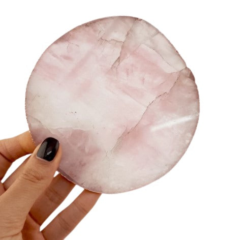 Rose Quartz Agate Coaster Set