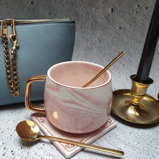 Blush & Gold Ceramic Cup